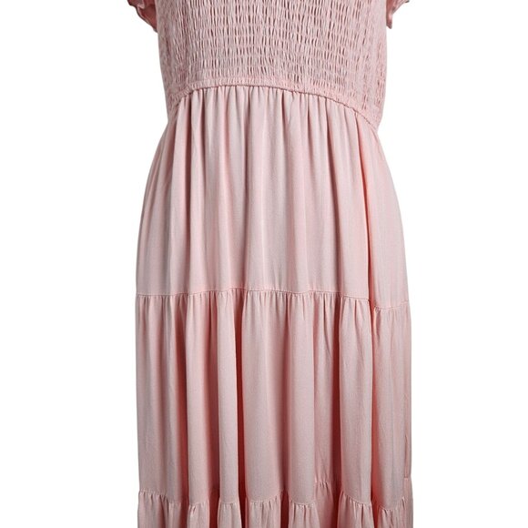 Pretty Garden Womens Flowy Small Maxi Dress Casual Cap Sleeve Smocked Bodice Bo - Picture 9 of 12